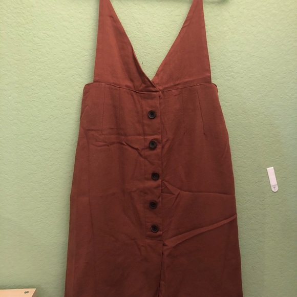 Rust button front midi Dress size S - Picture 2 of 2